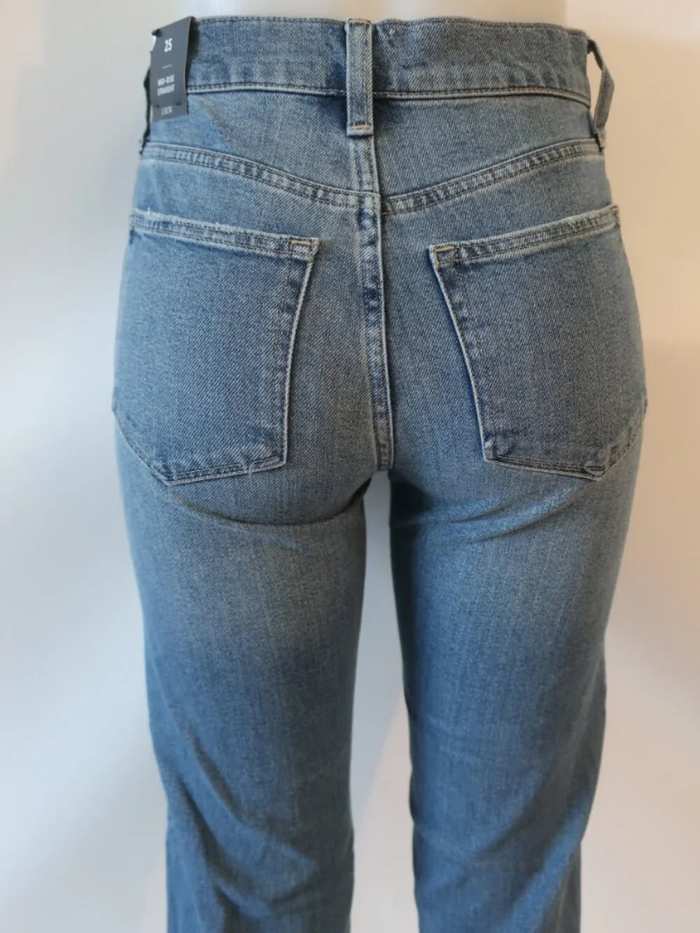 NWT Womens J. Crew Blue (Item- 21) Mid-Rise Straight Leg Jean 25